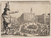 TvB G 4902
<br/>
Feest op de Piazza della Signoria ("Capricci")
<br/>
<em>Callot, Jacques (1592 - 1635)</em>